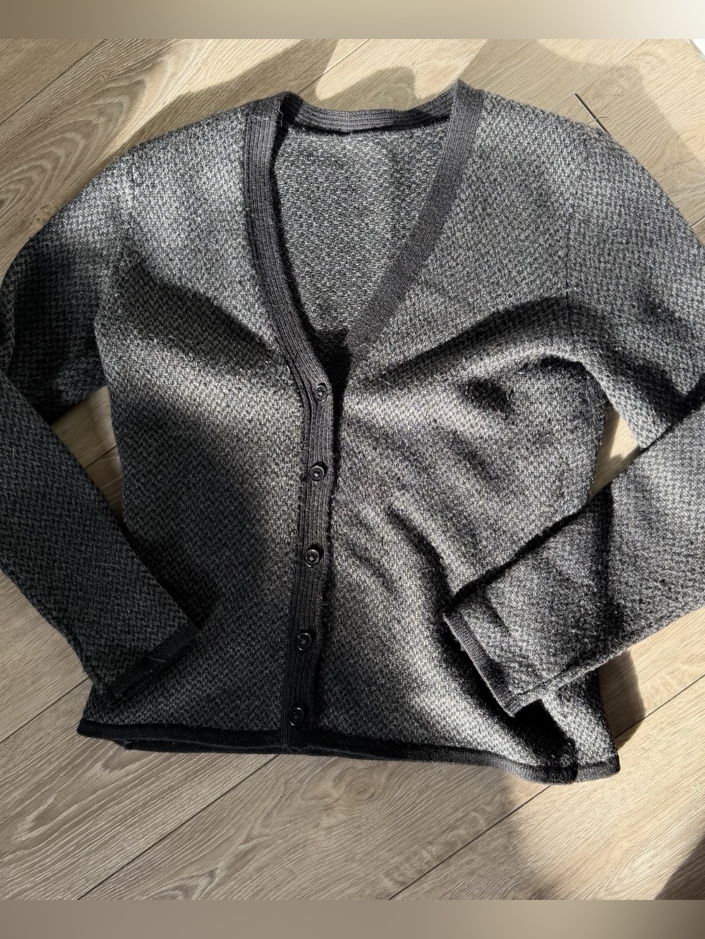 Lauren Ralph Lauren Black Knit Button-Front Cardigan